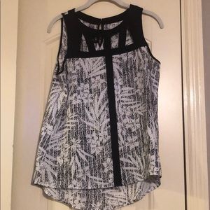 Black and white tank blouse